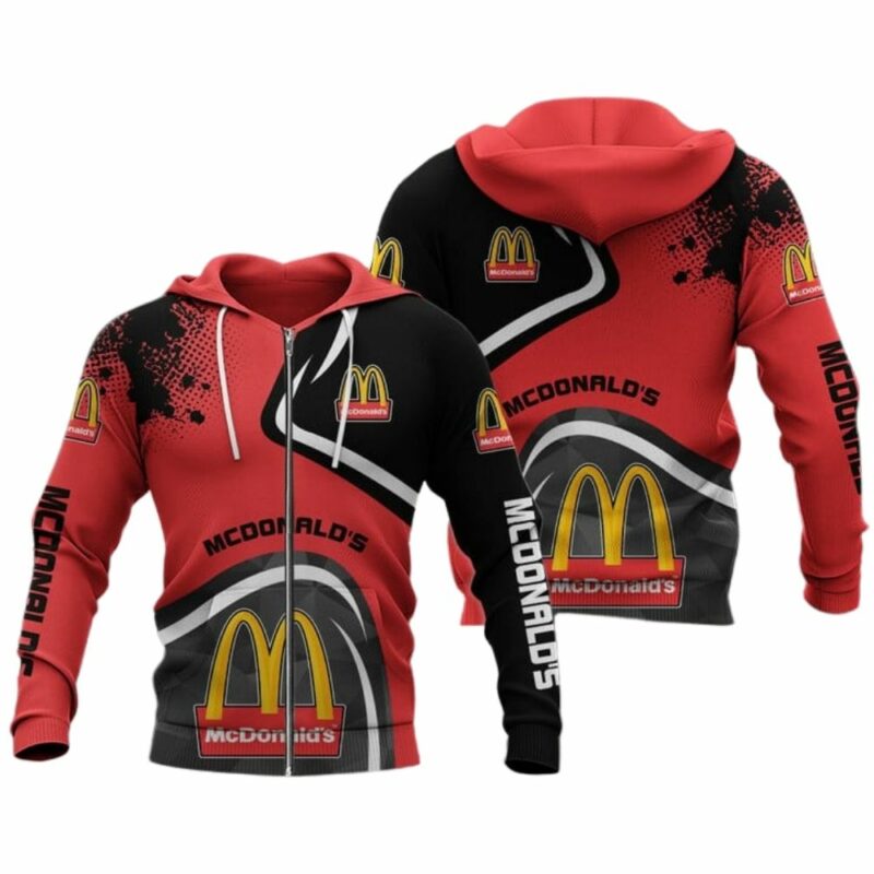 McDonalds Logo In My Heart Black And Red All Over Print Hoodie