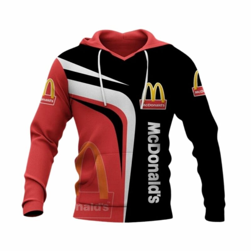 McDonalds Logo In My Heart Black White And Red All Over Print Hoodie
