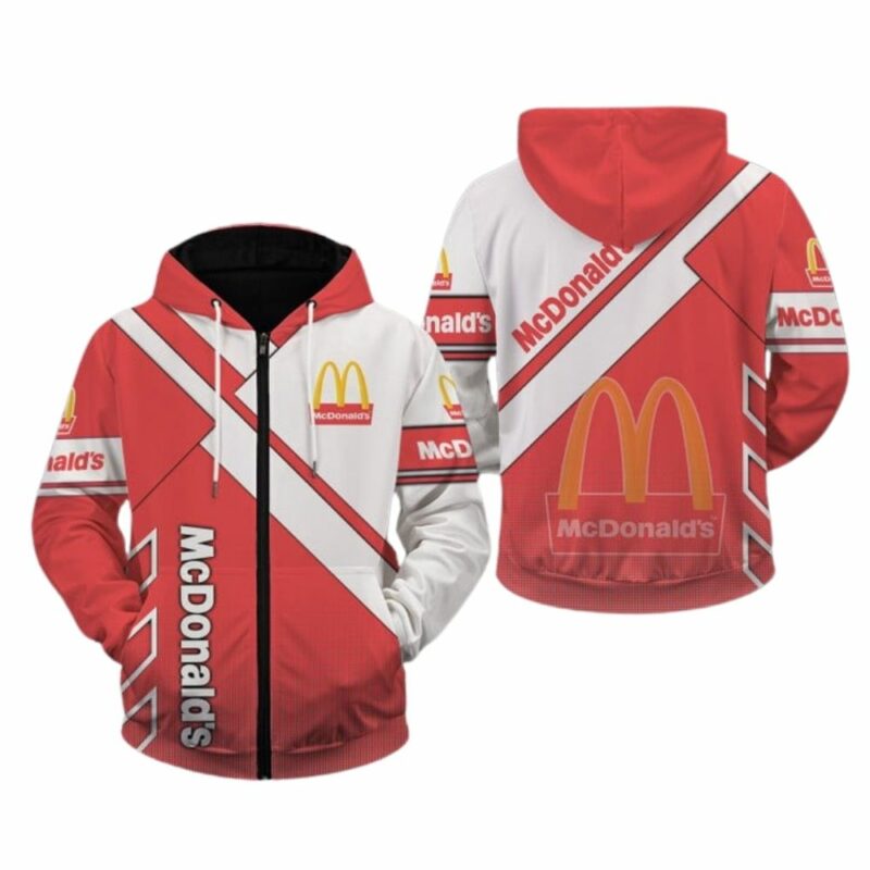 McDonalds Logo Red And White All Over Print Hoodie