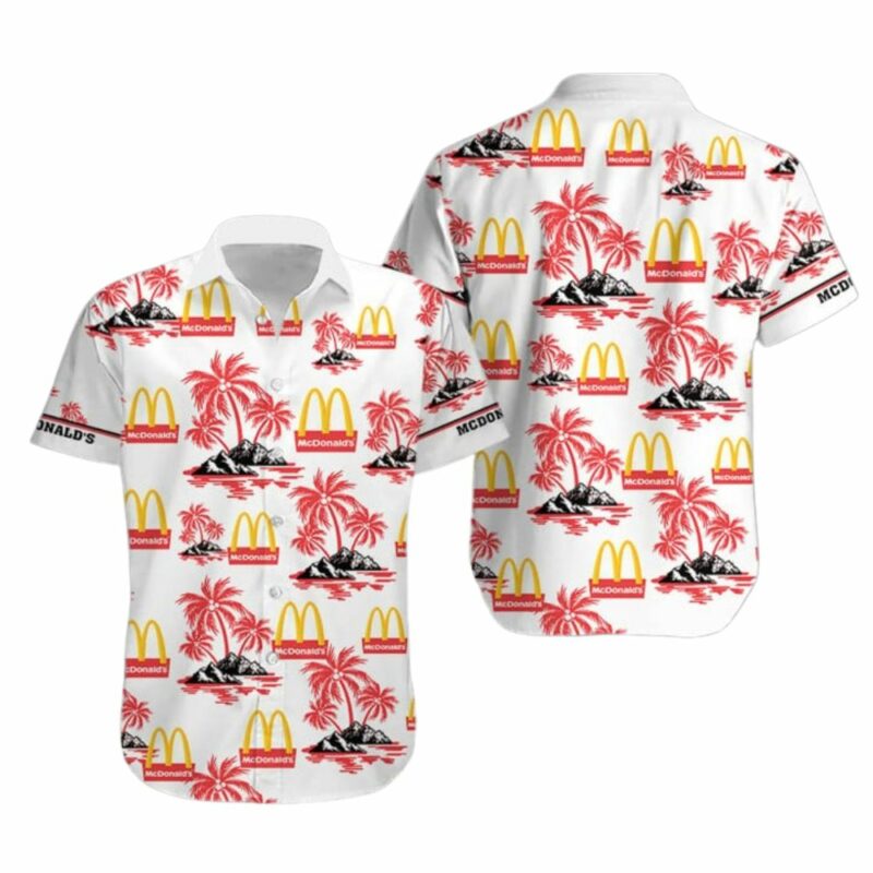 McDonalds Pattern Island Coconut Tropical Hawaiian Shirt