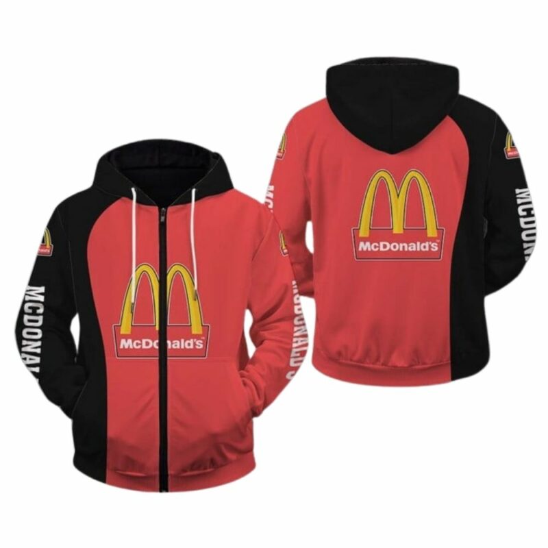 McDonalds Red And Black Funny All Over Print Hoodie