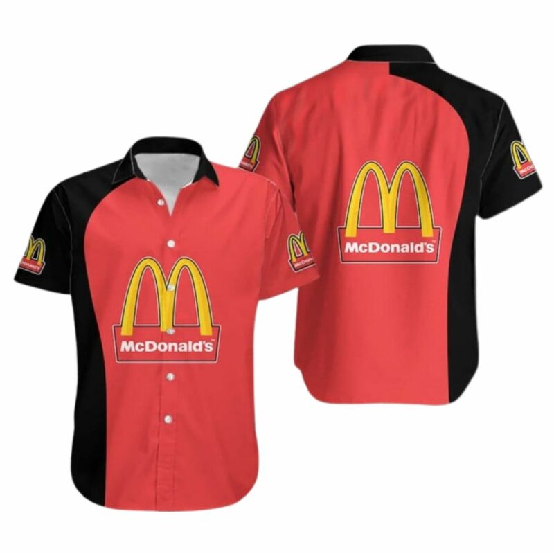 McDonalds Red And Black Funny Hawaiian Shirt