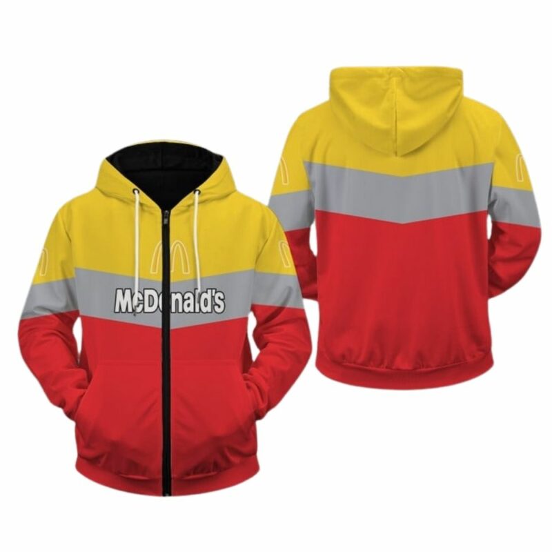McDonalds Yellow Grey And Red All Over Print Hoodie