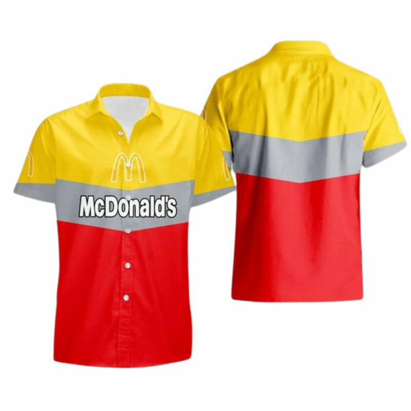 McDonalds Yellow Grey And Red Hawaiian Shirt