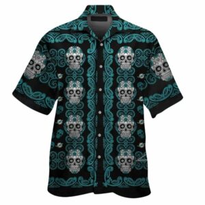 Miami Dolphinsskull Sugar Floral Hawaiian Shirt
