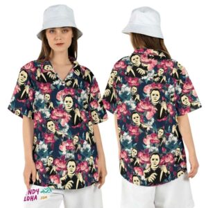 Michael Myers Floral Halloween Horror Movie Summer Hawaiian Shirt