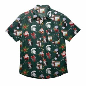 Michigan State Santa Christmas Hawaiian Shirt