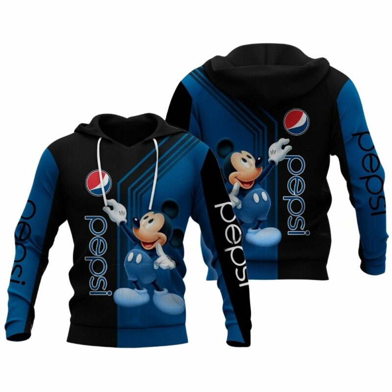 Mickey Mouse Reach Logo Pepsi All Over Print Hoodie