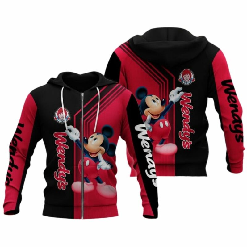 Mickey Mouse Reach Logo Wendys All Over Print Hoodie