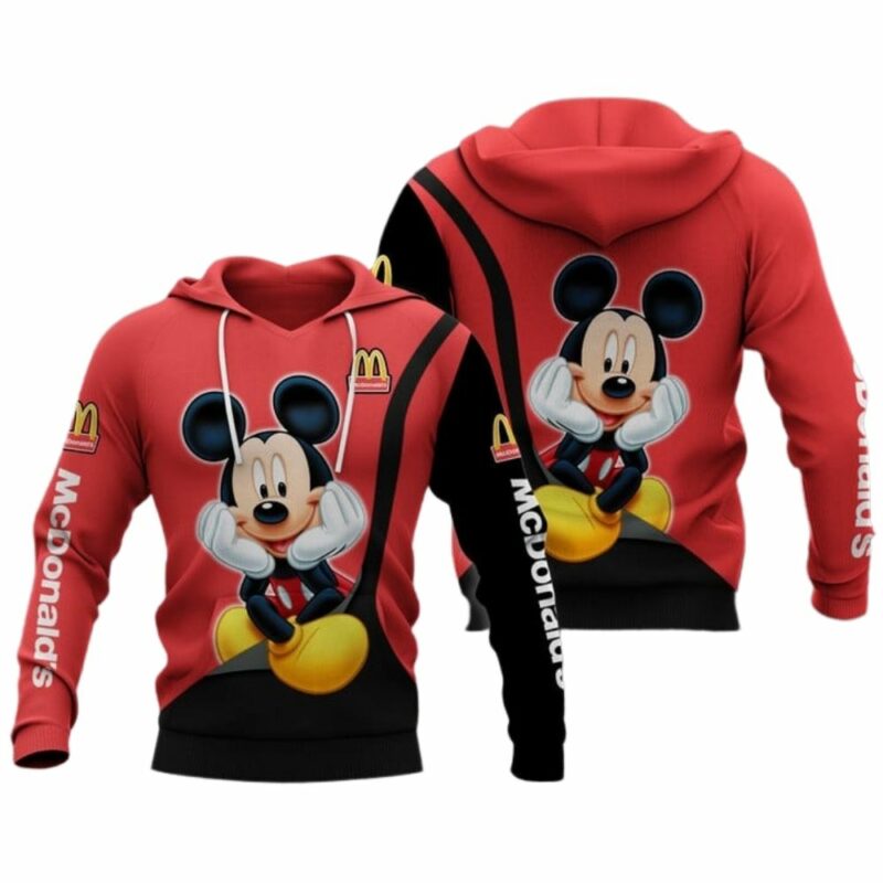 Mickey Mouse With McDonalds Funny All Over Print Hoodie