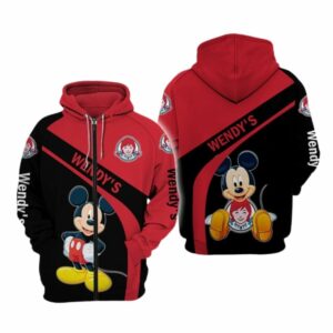 Mickey Mouse With Wendy's All Over Print Hoodie
