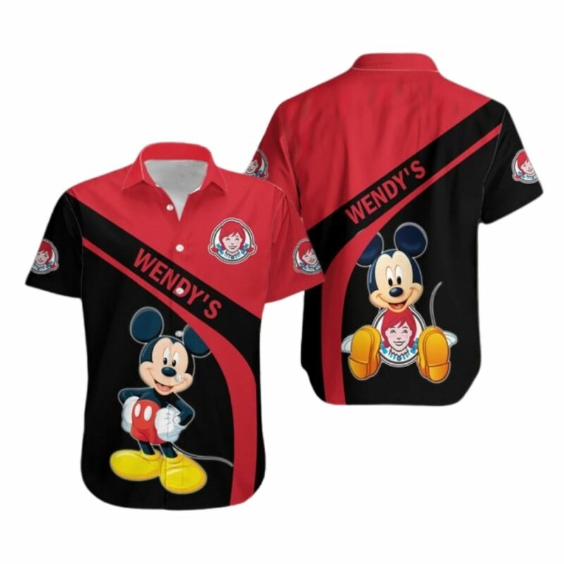 Mickey Mouse With Wendys Funny Hawaiian Shirt