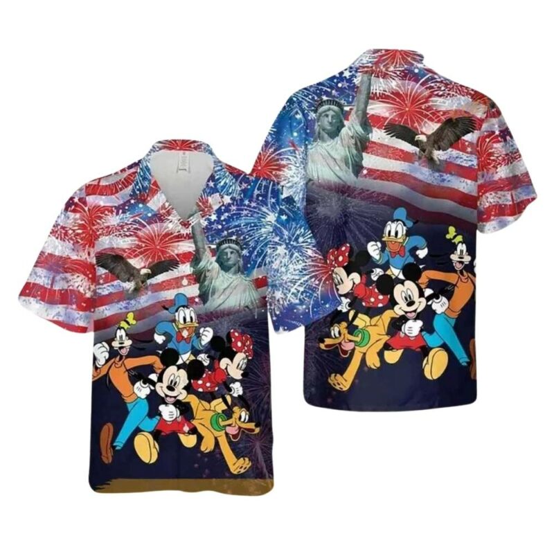 Mickey and friends disney for 4th of july hawaiian shirt 1