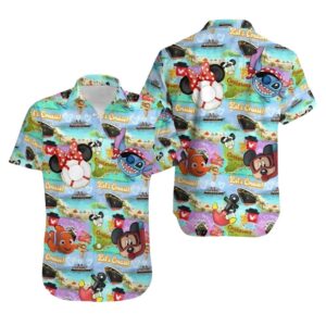 Mickey And Friends Stitch Finding Nemo Lets Cruise Summer Beach Hawaiian Shirt