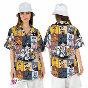 Mickey Friends Halloween Party Trick Treat Disneyland Hawaiian Shirt