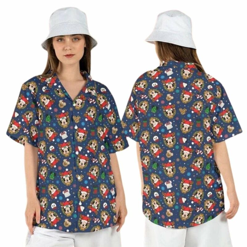 Mickey minnie tree disney christmas hawaiian shirt 1