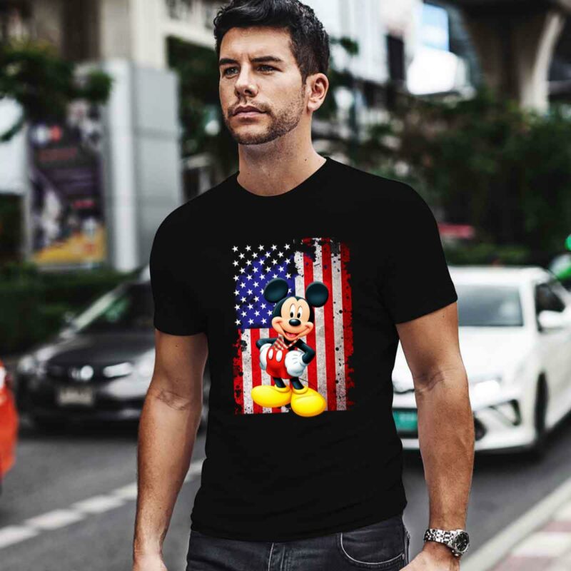 Mickey Mouse Independence Day American Flag 0 T Shirt