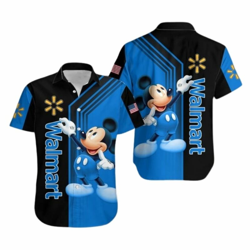 Mickey mouse reach logo walmart hawaiian shirt 1
