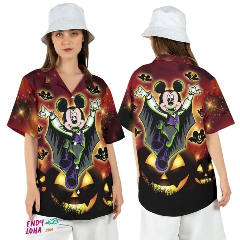 Mickey vampire spooky season halloween disney hawaiian shirt 1