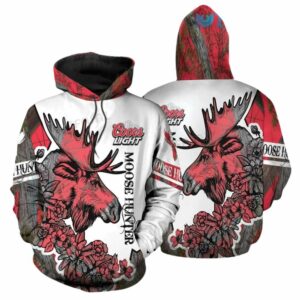Moose Hunting Coors Light All Over Print Hoodie