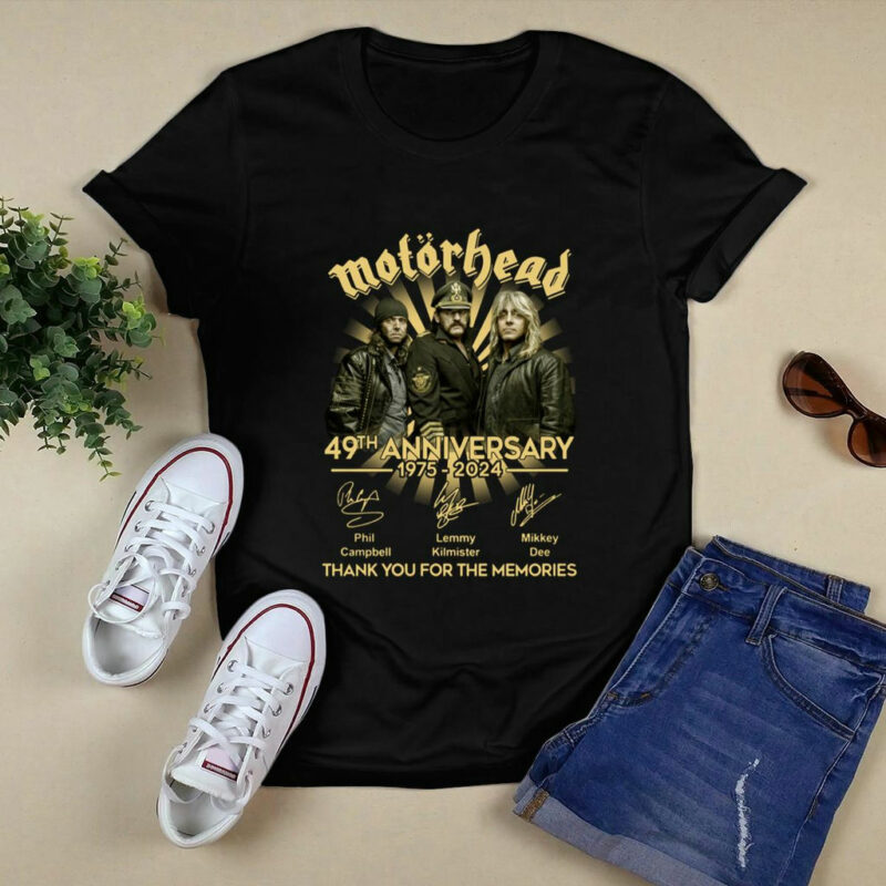 Motorhead 49Th Anniversary 1975 2024 Thank You For The Memories Rock Music Fans Signatures 5 T Shirt