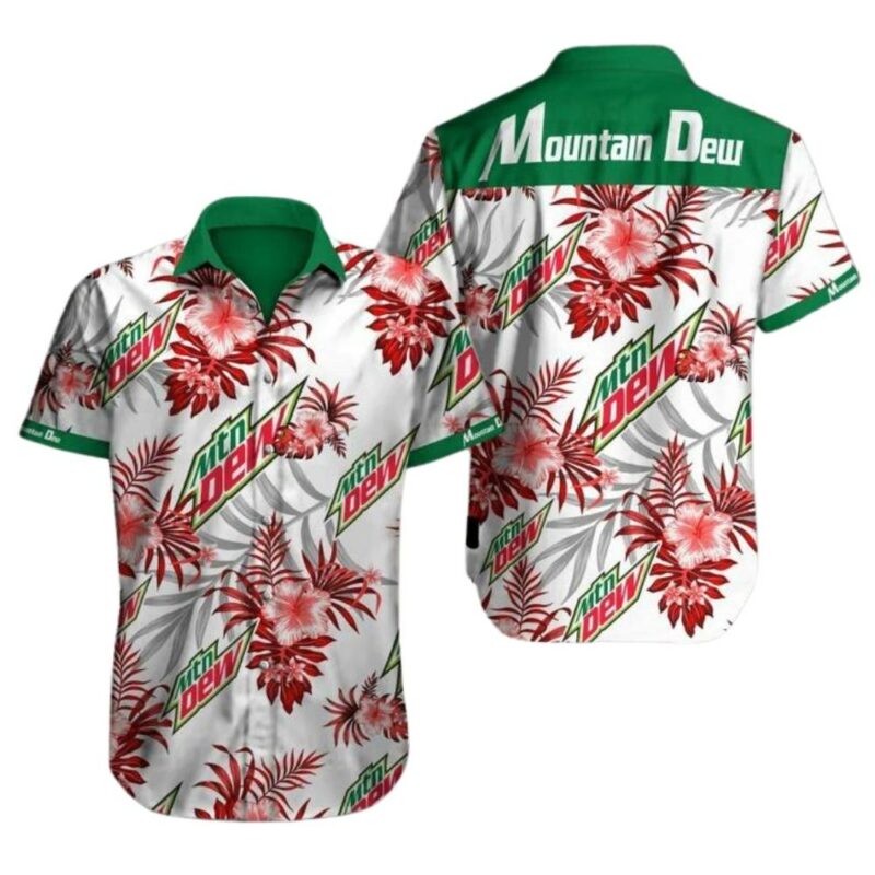 Mountain dew flower floral hawaiian shirt 1
