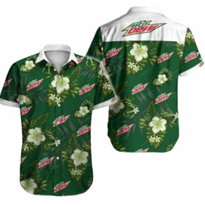 Mountain Dew Flower Floral Pattern Hawaiian Shirt