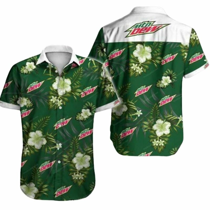 Mountain dew flower floral pattern hawaiian shirt 1