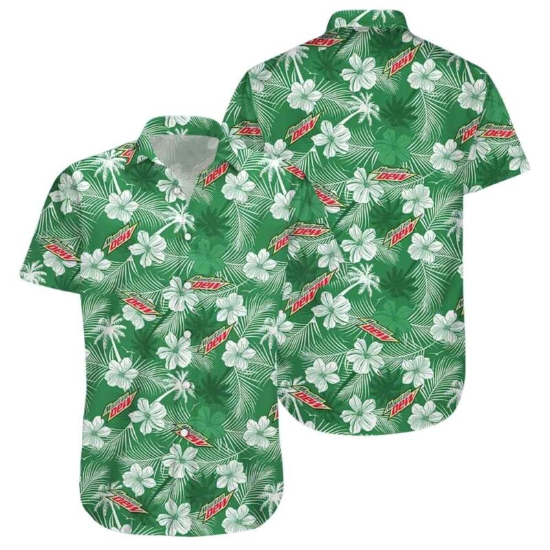 Mountain dew flower pattern tropical hawaiian shirt 1