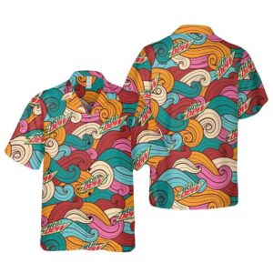 Mountain Dew Logo Wave Art Hawaiian Shirt