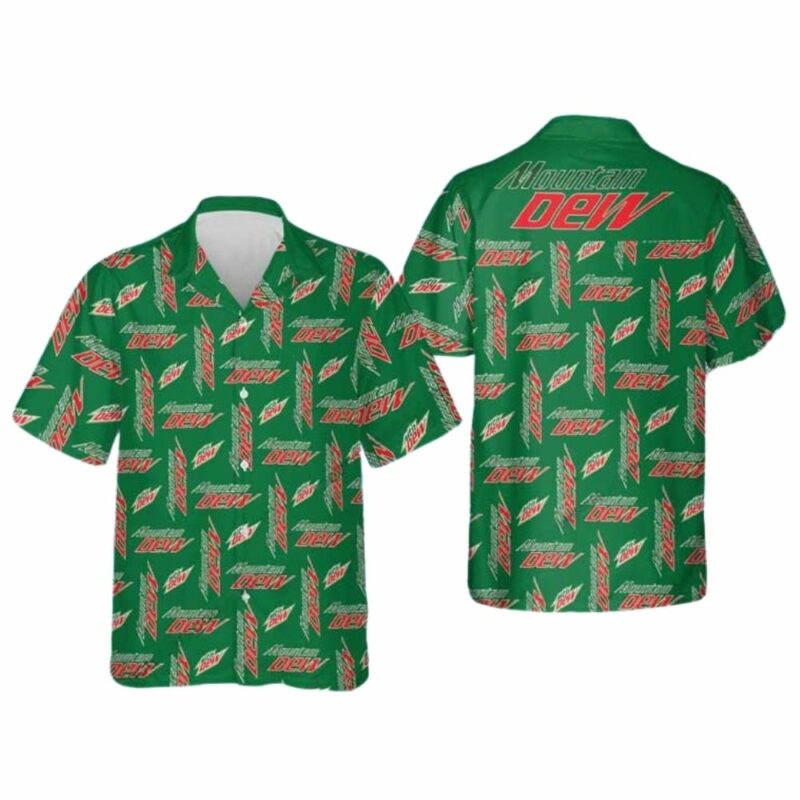 Mountain dew many logo pattern hawaiian shirt 1