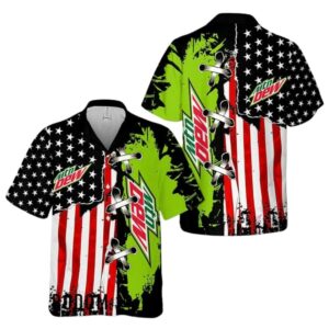 Moutain Dew Flag American 4th Of July Hawaiian Shirt