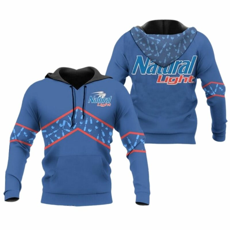 Natural light beer blue wine pattern 3d hoodie 1