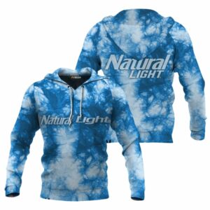 Natural Light Blue Tie Dye All Over Print Hoodie