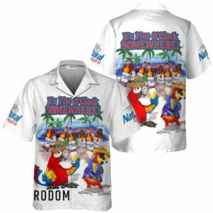 Natural Light Funny Parrot Hawaiian Shirt