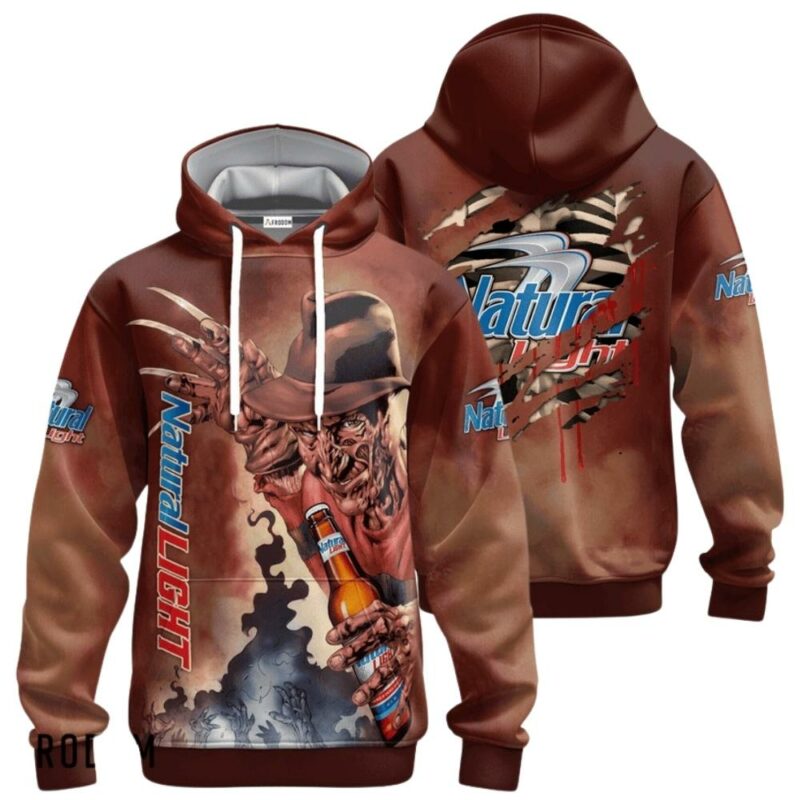 Natural light halloween freddy krueger 3d hoodie 1