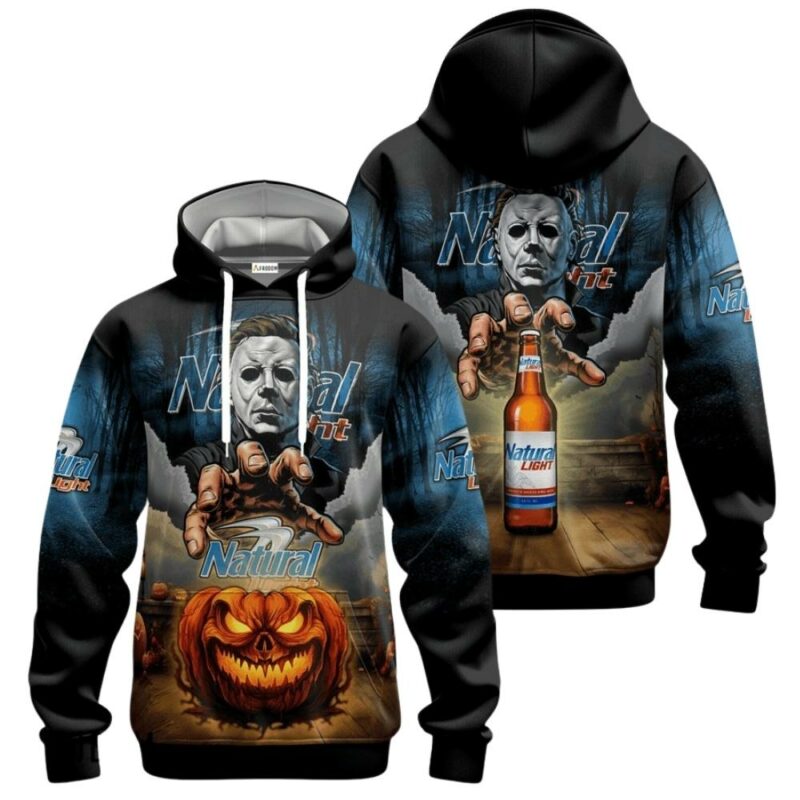 Natural light halloween michael myers 3d hoodie 1