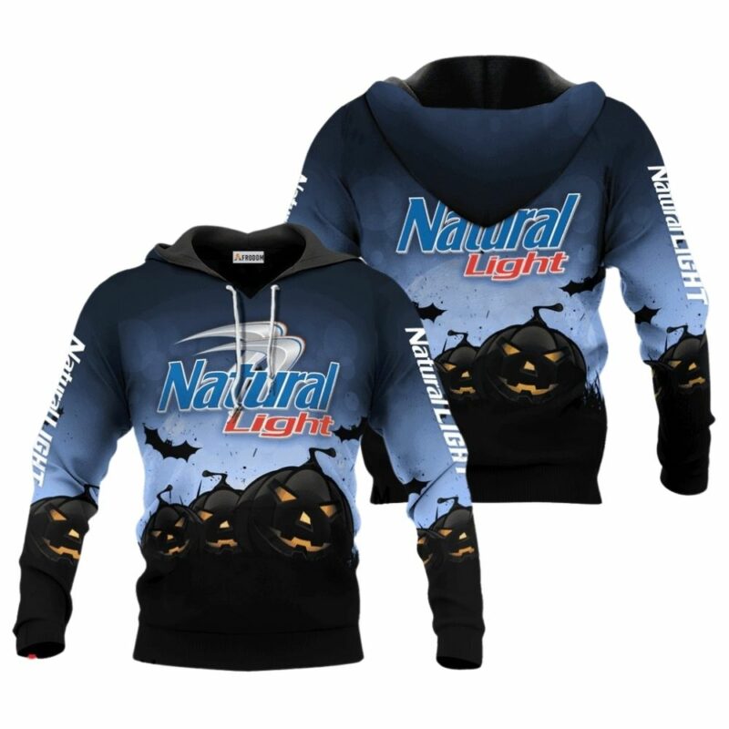 Natural light halloween night pumpkin 3d hoodie 1
