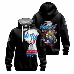 Natural Light Horror Halloween Characters All Over Print Hoodie