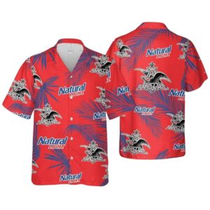 Natural Light Palm Leaves Pattern Hawaiian Shirt