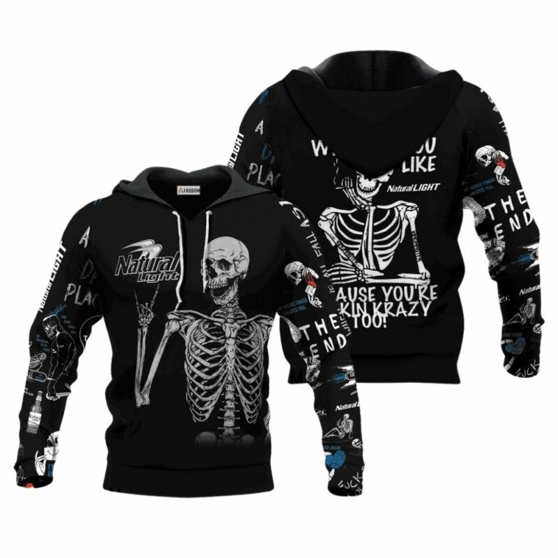 Natural light rock and roll skeleton skull 3d hoodie 1
