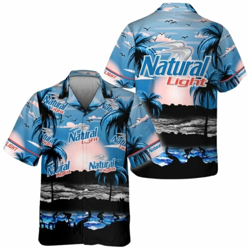 Natural light sunset surf hawaiian shirt 1