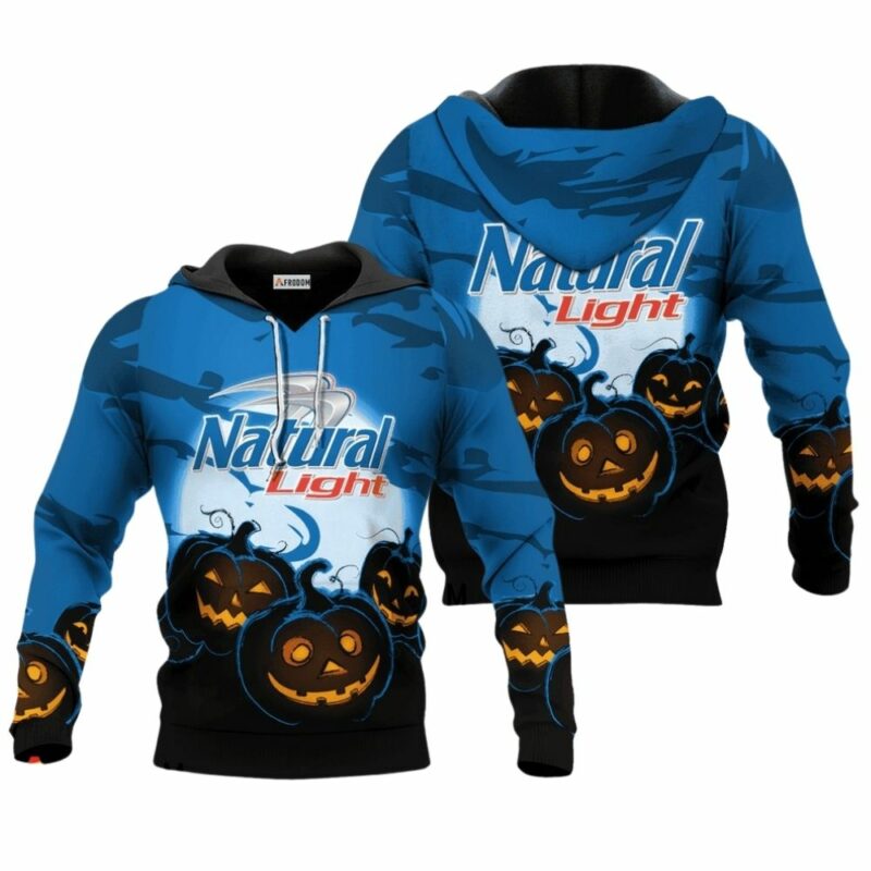 Natural light with halloween night pumpkin 3d hoodie 1