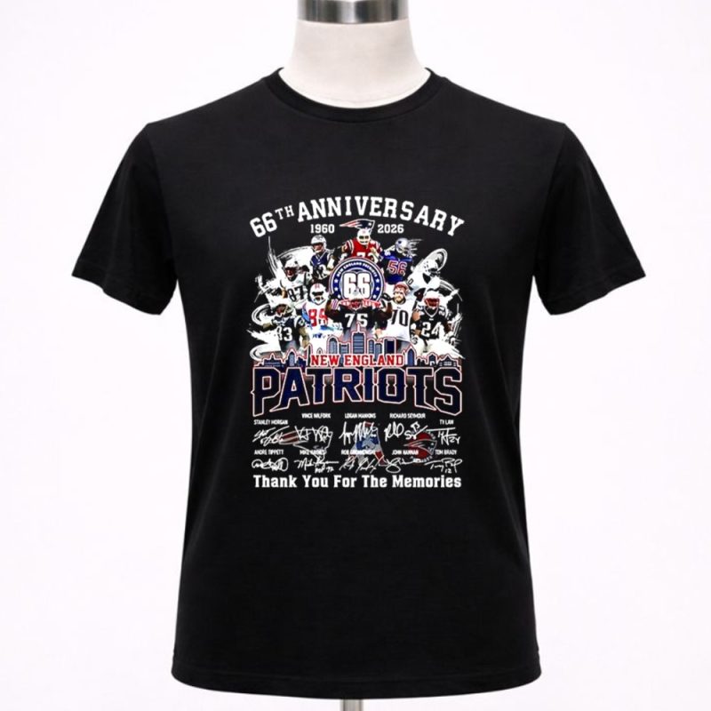 New England Patriots 66th anniversary 1960 2026 thank you for the memories signature 1 T Shirt.jpg