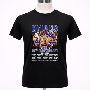 New York Knicks NBA 80th anniversary thank you for the memories 1946 2026 player signature 1 T Shirt.jpg