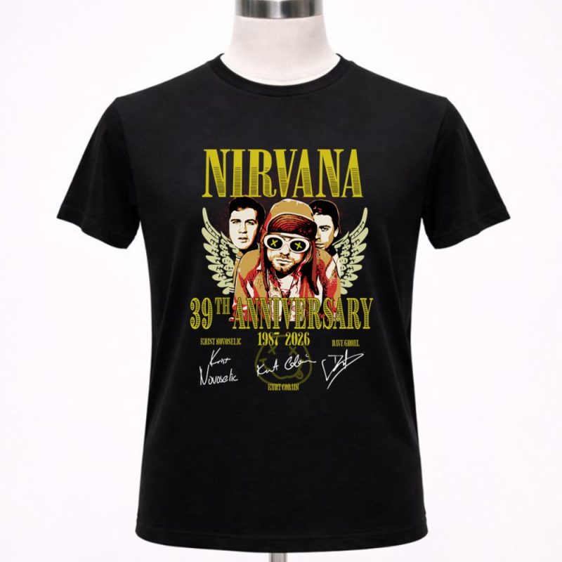Nirvana Band 39th Anniversary 1987 2026 Signature Thank You For The Memories Rock Band 1 T Shirt 7