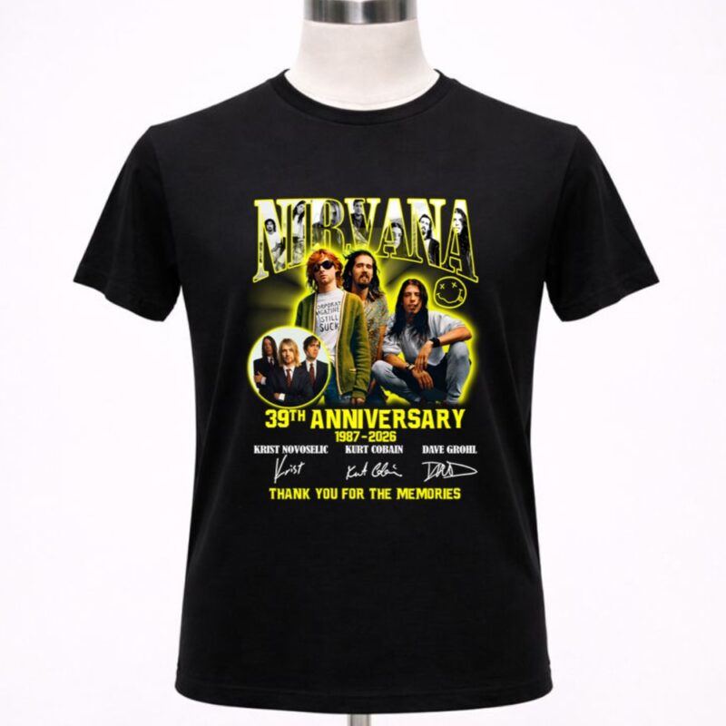 Nirvana Kurt Cobain 39th Anniversary 1987 2026 Signatures Thank You For The Memories 1 T Shirt 10