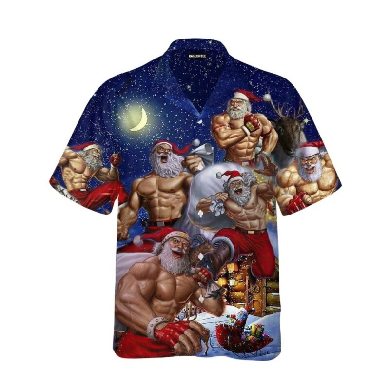 No lift no gift christmas workout santa hawaiian shirt 1