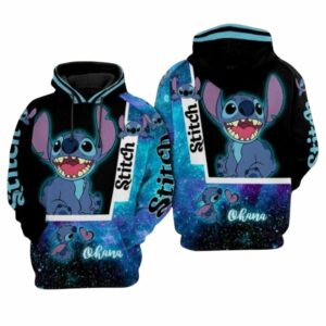 Ohana Stitch Cartoon Lilo And Stitch All Over Print Hoodie