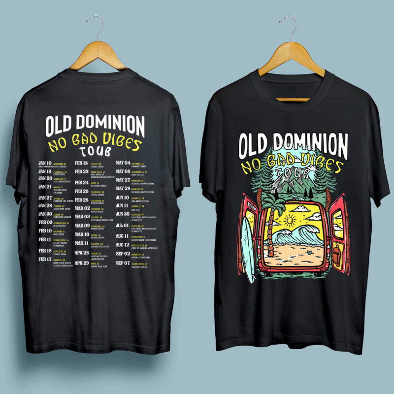 Old Dominion Band No Bad Vibes Tour 2023 Front 4 T Shirt